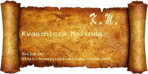 Kvasznicza Melinda névjegykártya
